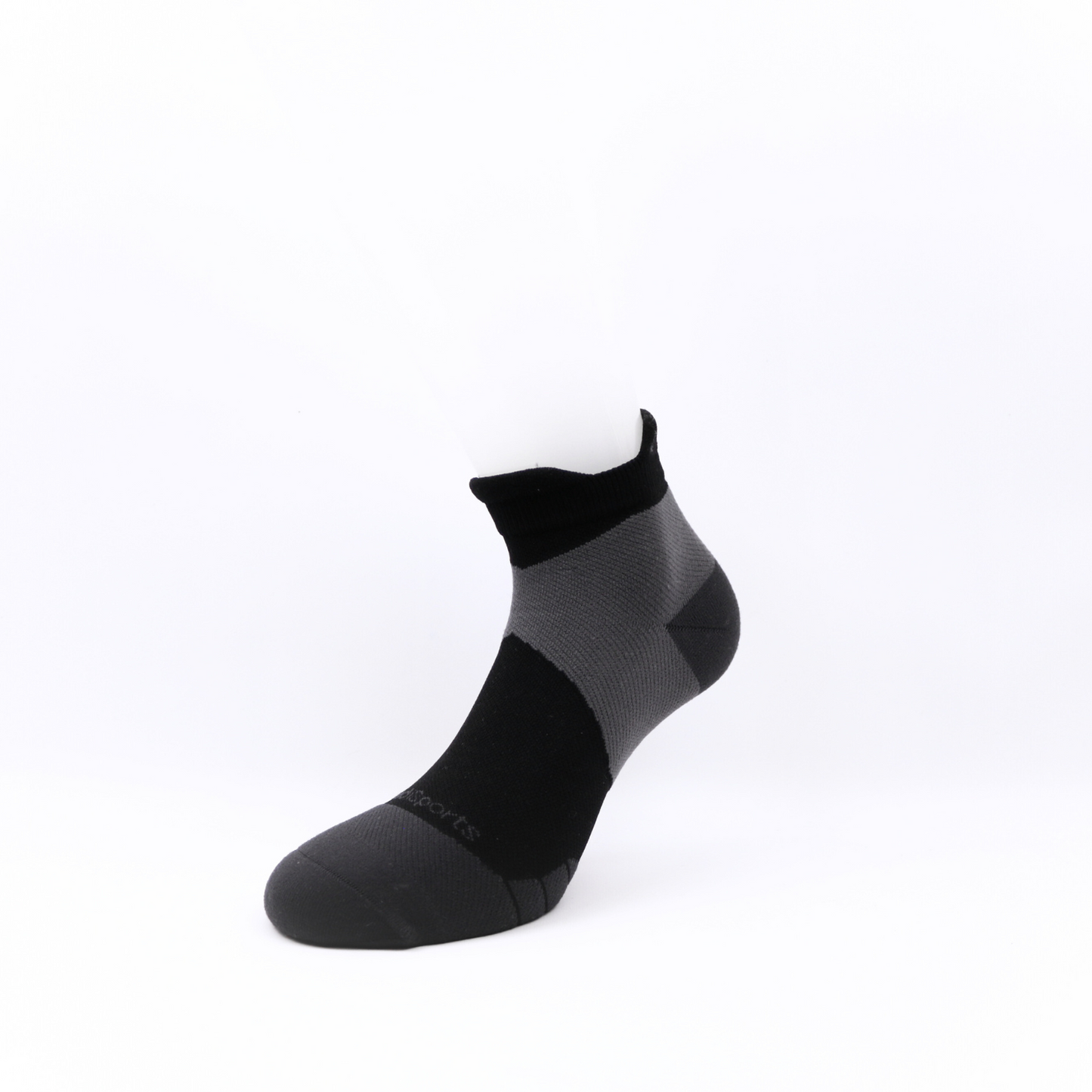 MediSports Performance Ankle Socks (20-30 mmHg) - Black/Grey - MediSportsUSA