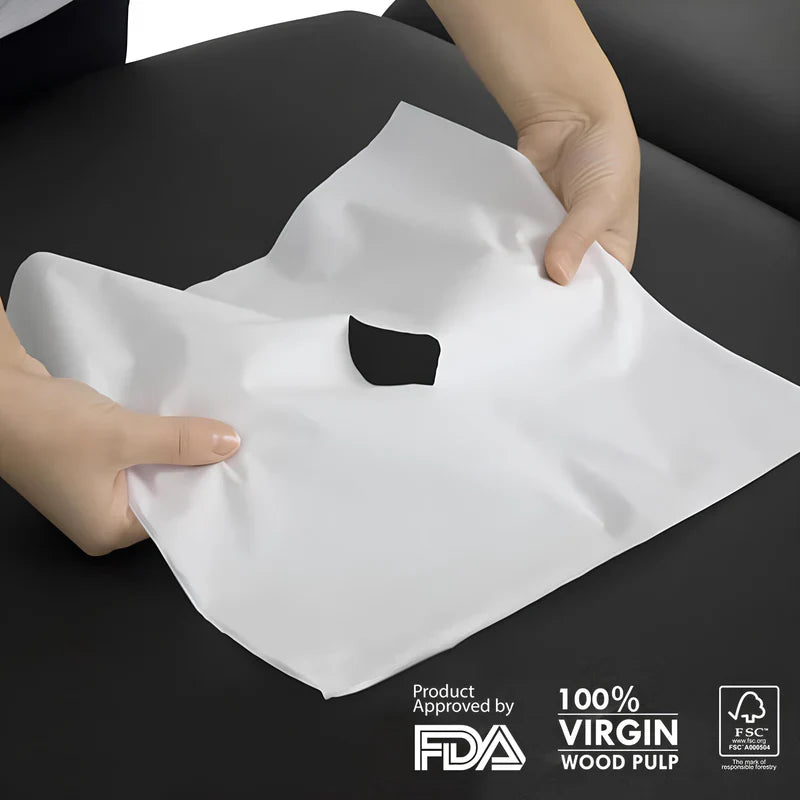 MediSports Headrest Sheets with slit 12" x 12" (1000 Sheets / Box) - MediSportsUSA