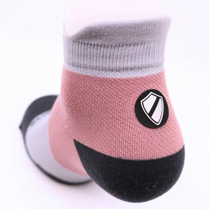 MediSports Performance Ankle Socks (20-30 mmHg) - Pink/Grey - MediSportsUSA