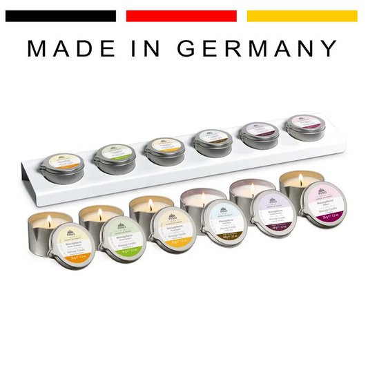 Massage candle display with 12 Aroma oil candles - MediSportsUSA