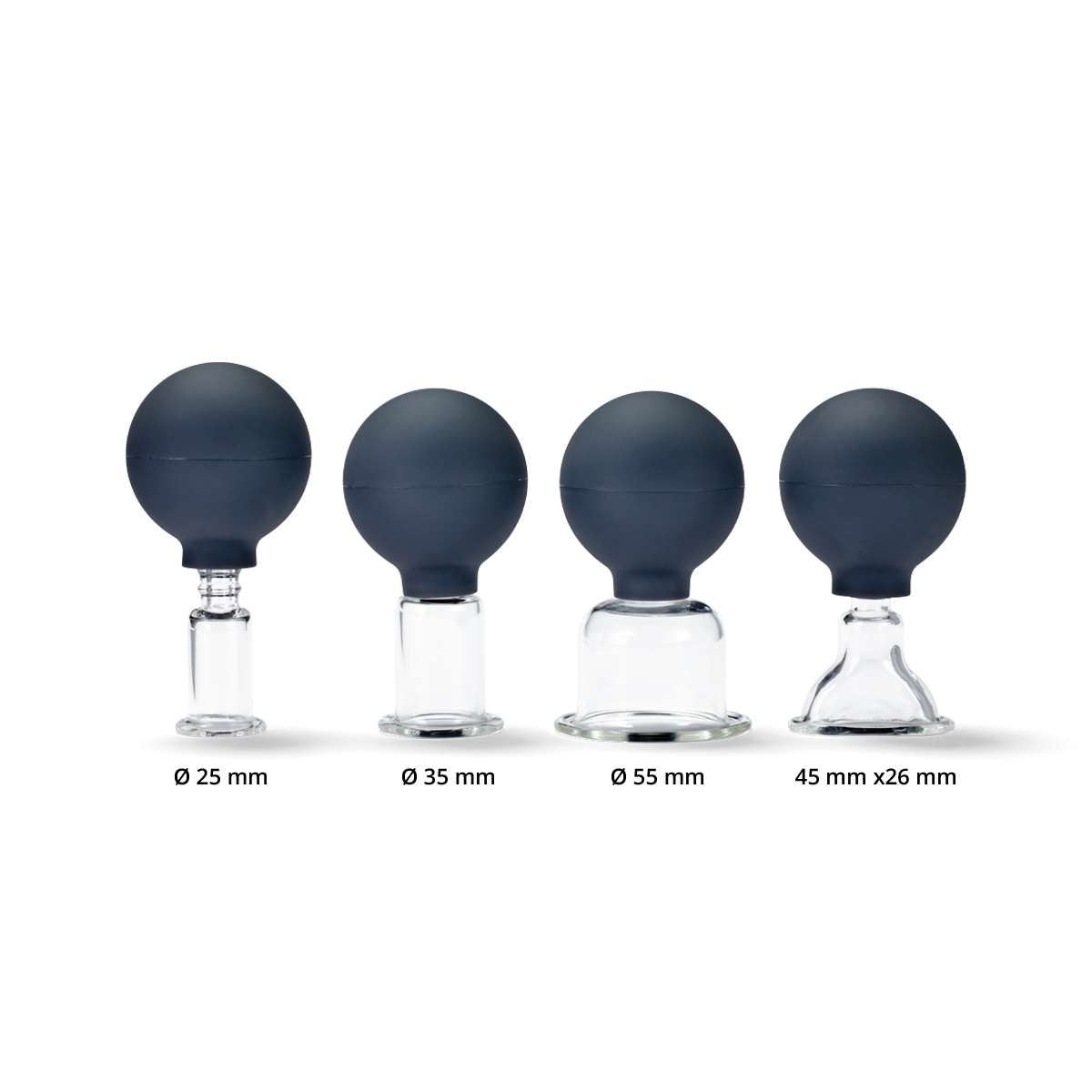 PINOFIT Massage Cups made of glass set (4 pieces) - MediSportsUSA