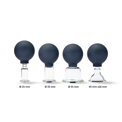 PINOFIT Massage Cups made of glass set (4 pieces) - MediSportsUSA